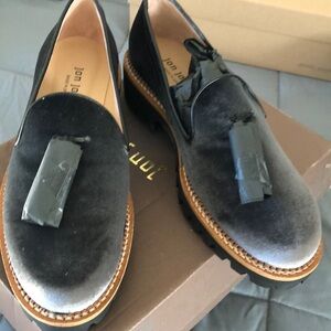 Jon Josef loafers size 38.5 new in box grey/ black velvet